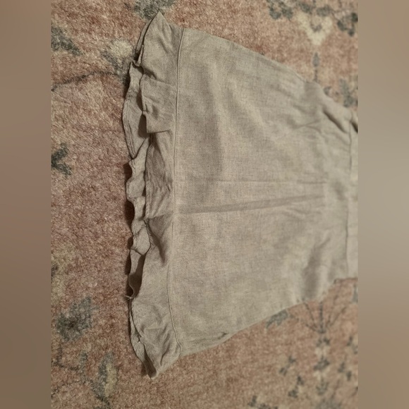 Abercrombie & Fitch Tie Strap Ruffle Hem Mini Linen Dress - Picture 9 of 9